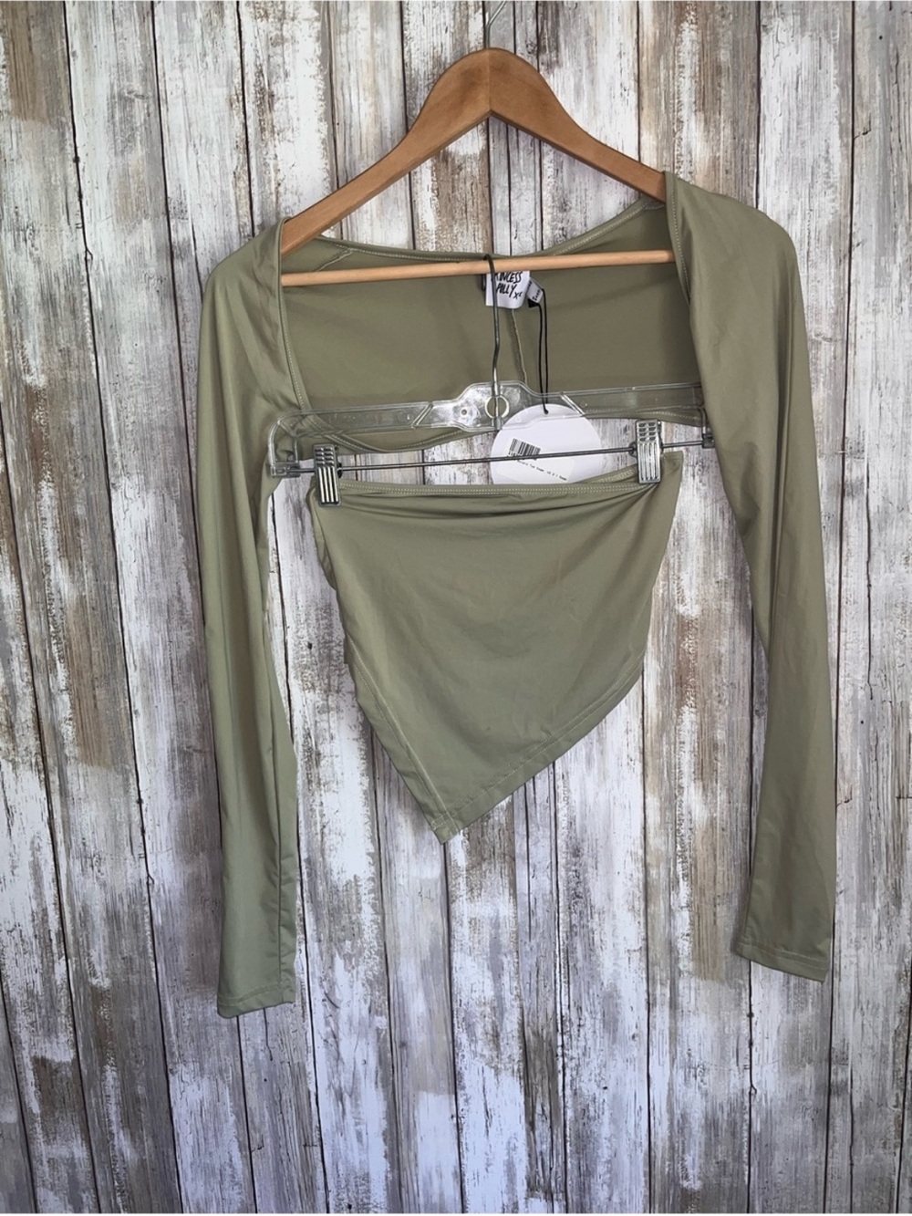 Princess Polly Koslo Bolero Top Sage 2 Pc Set Crop Tube Top Size 2 NWT - Picture 2 of 7
